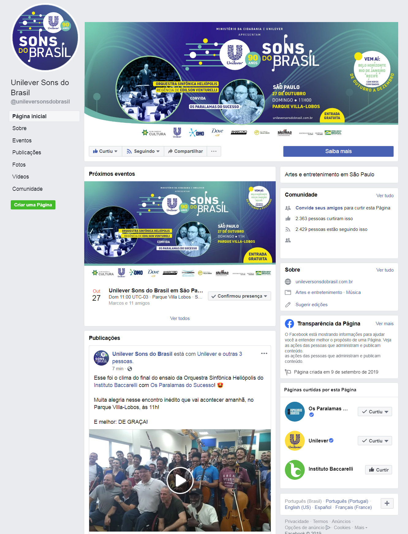 Facebook Unilever Sons do Brasil, por Malka Digital