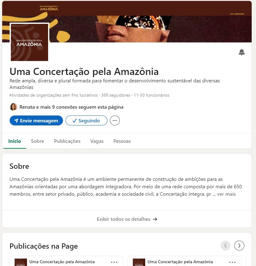 LinkedIn Uma Concertação pela Amazônia