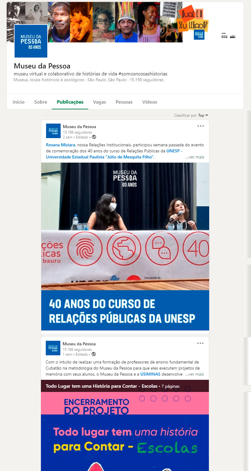 LinkedIn Museu da Pessoa